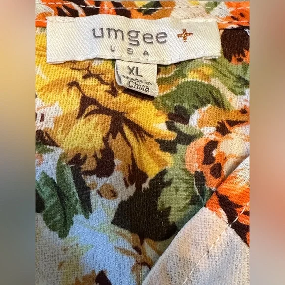 Umgee Rehab USA Floral Short Ruffle Sleeves Button Closure Dress SZ XL - Picture 11 of 11